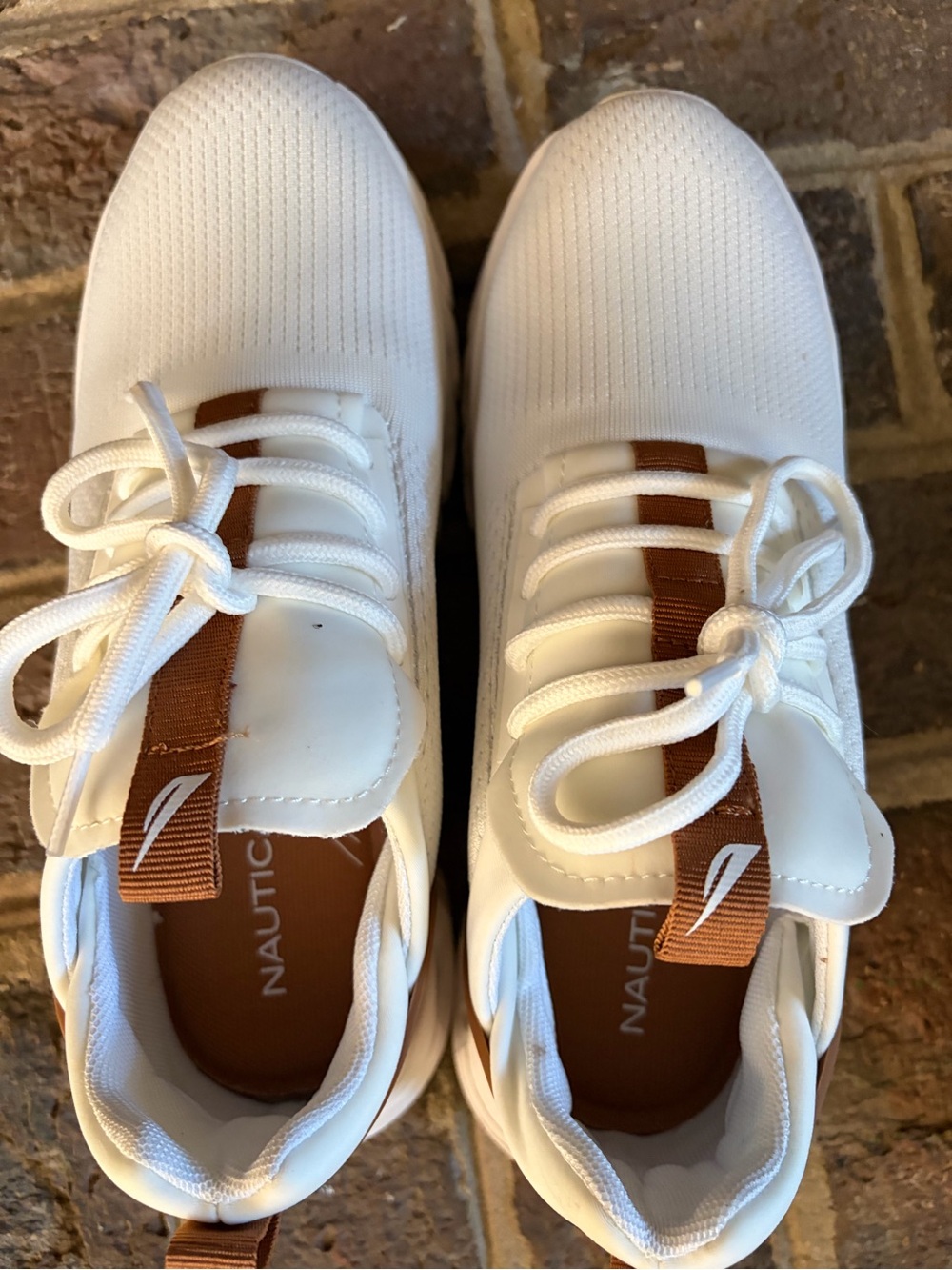 Nautica Women’s White Sneakers with Tan Accents - Picture 3 of 7